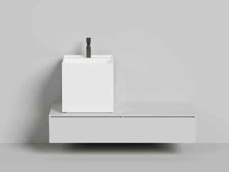 Раковина из литьевого мрамора Salini ARMONIA 130513TG 45х45 накладная цвет белый без отверстий под смеситель